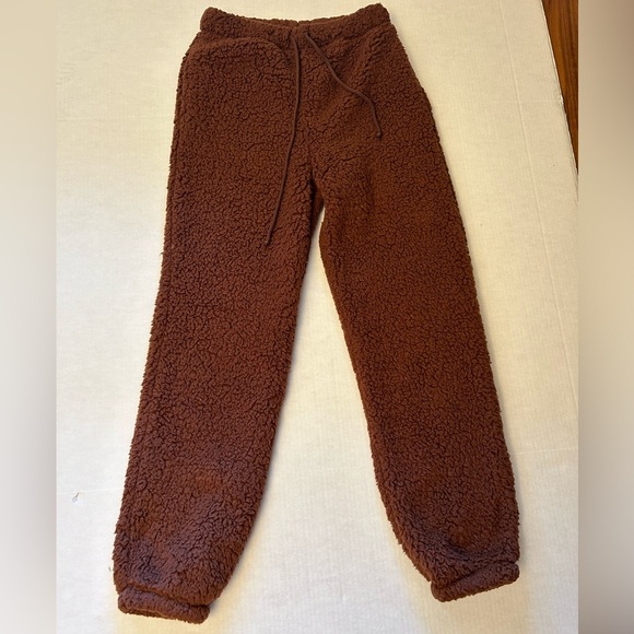 Self Esteem Faux Sherpa Juniors Warm Brown Joggers Super Soft Sz-XS. Z12 - Picture 5 of 10